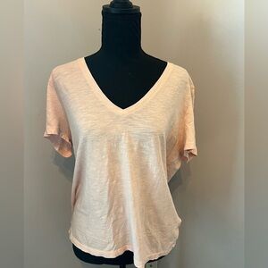Madewell Whisper V-Neck T-Shirt Women’s XL Pale pink